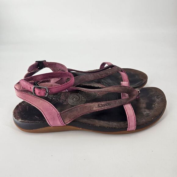 Chaco Women's Pink Sandals 8 Ankle Strap Leather - Picture 1 of 4